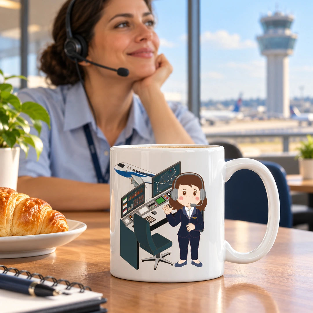 Caneca de Cerâmica Controladora de Tráfego Aéreo — lifestyle | Cucawik