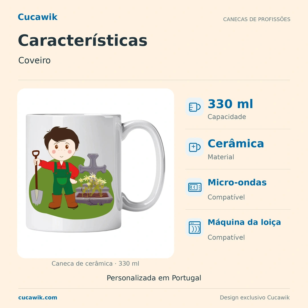 Caneca de Cerâmica Coveiro — Características | Cucawik