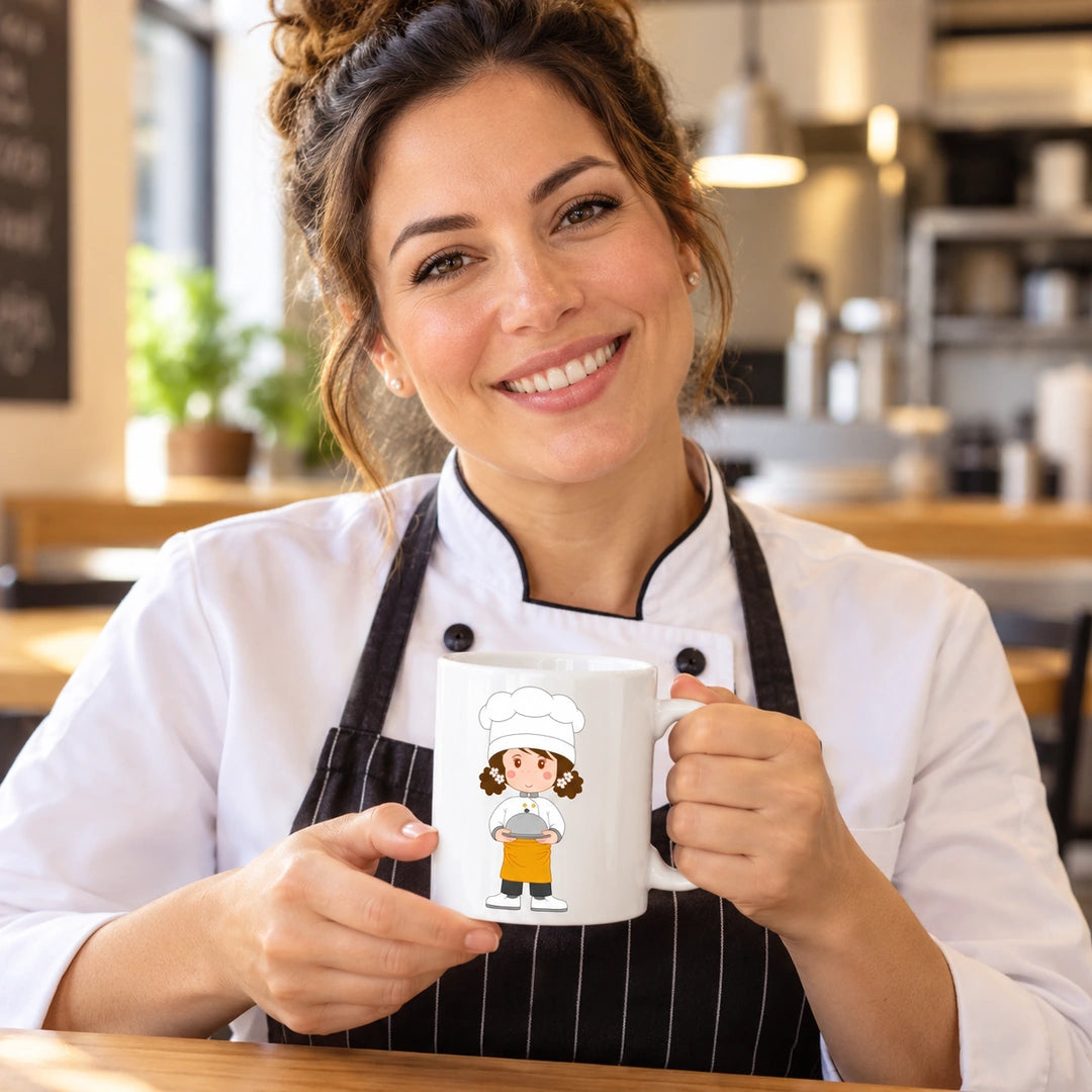 Caneca de Cerâmica Cozinheira em utilização | Cucawik