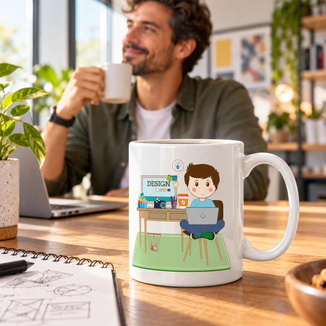Caneca de Cerâmica Designer Homem — lifestyle | Cucawik