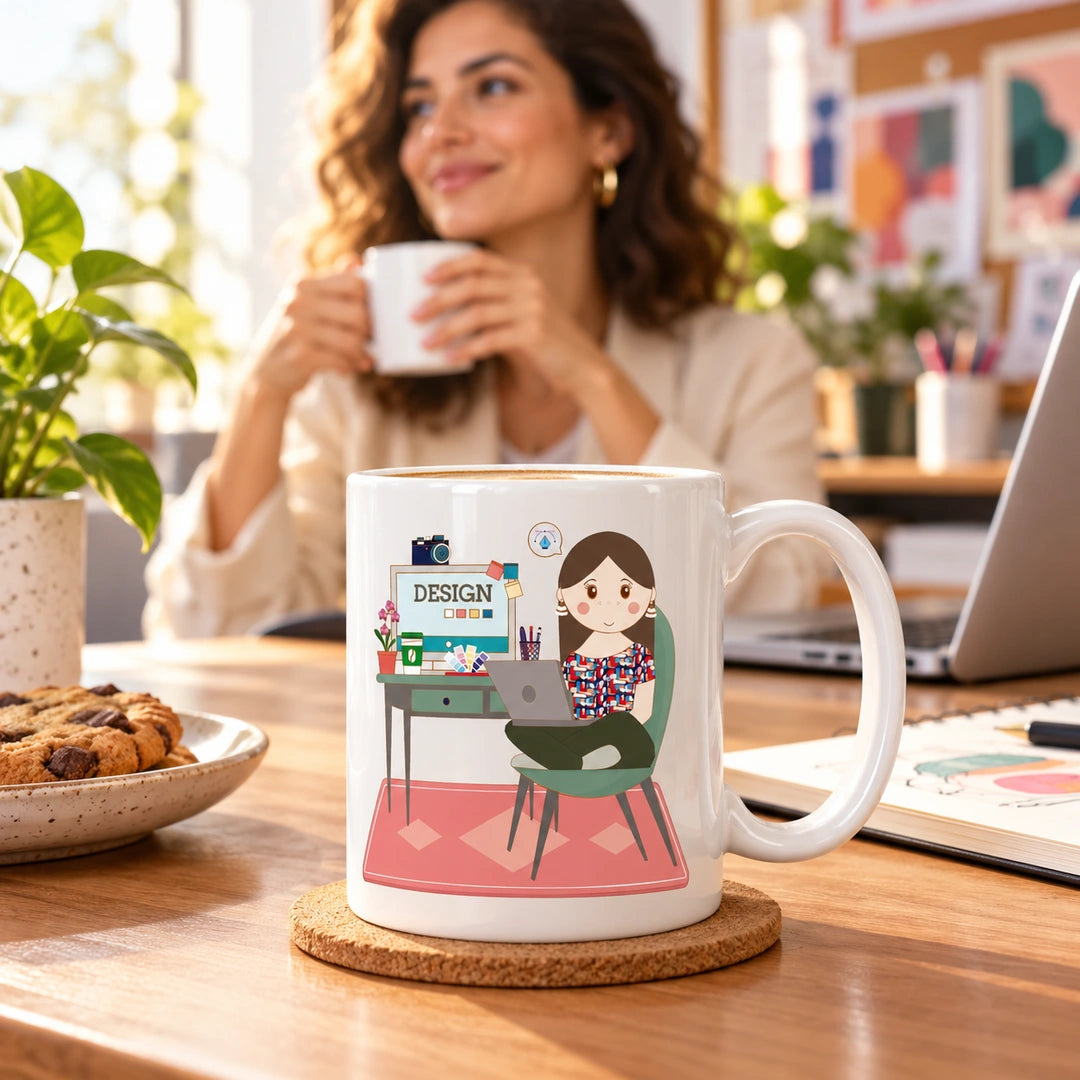 Caneca de Cerâmica Designer Mulher — lifestyle | Cucawik