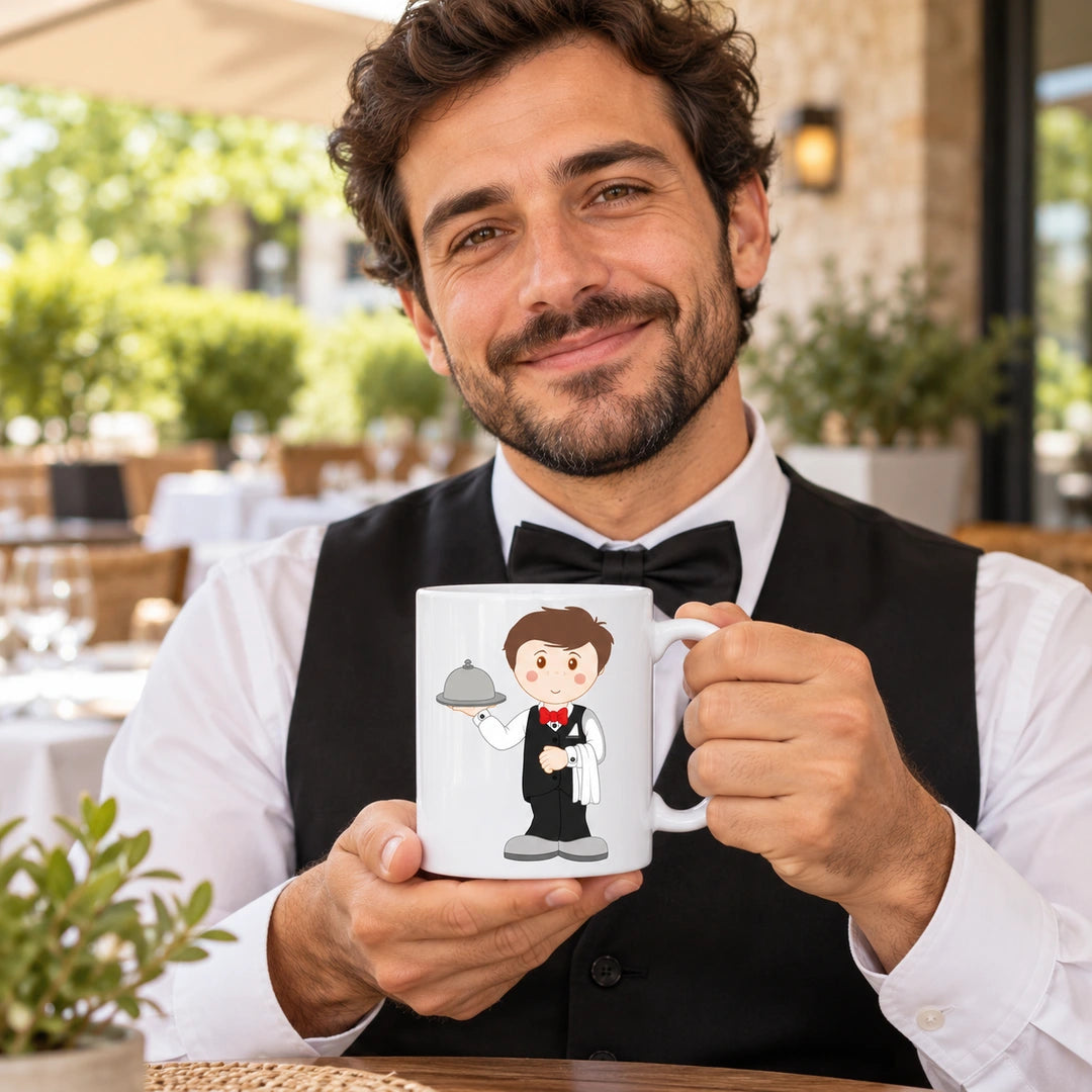 Caneca de Cerâmica Empregado de Mesa em utilização | Cucawik