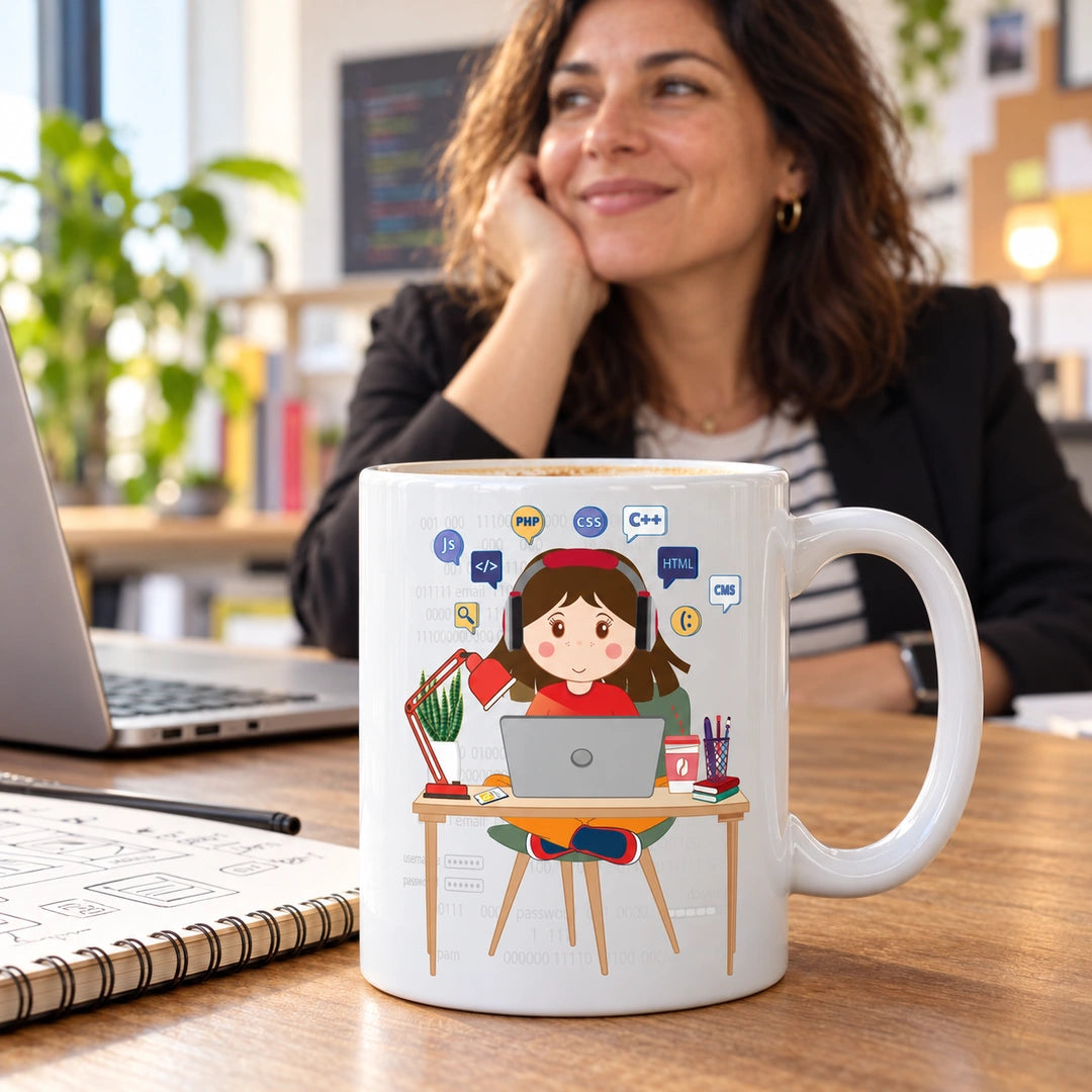 Caneca de Cerâmica Engenheira Informática — lifestyle | Cucawik