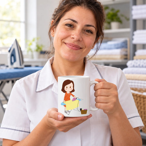 Caneca de Cerâmica Engomadeira em utilização | Cucawik