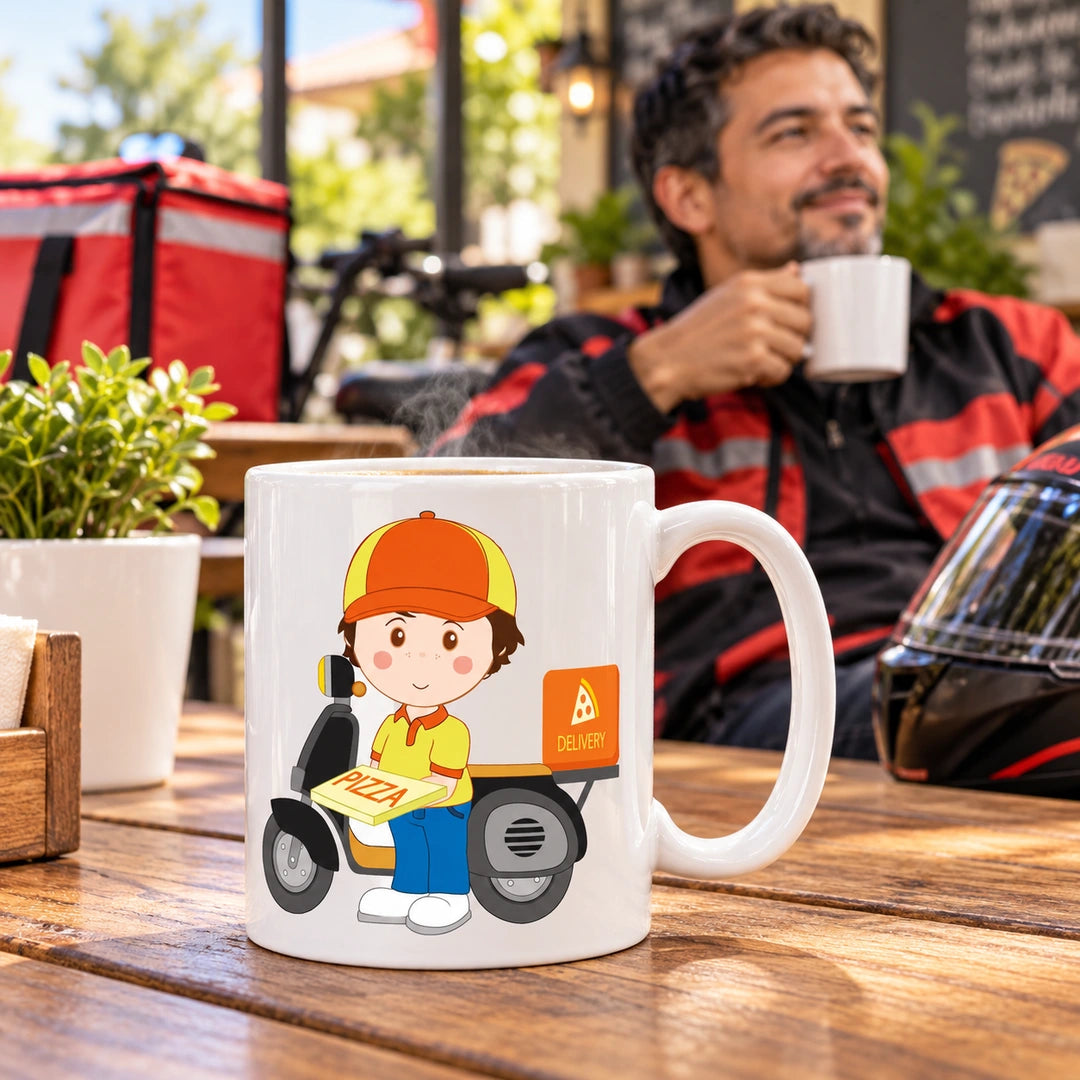 Caneca de Cerâmica Estafeta de Comidas — lifestyle | Cucawik
