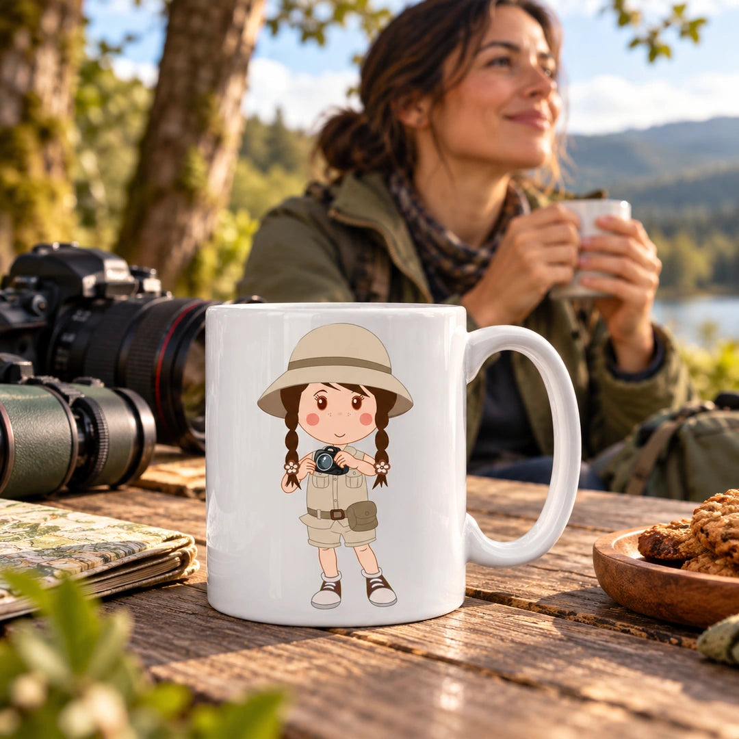 Caneca de Cerâmica Fotógrafa de Natureza — lifestyle | Cucawik