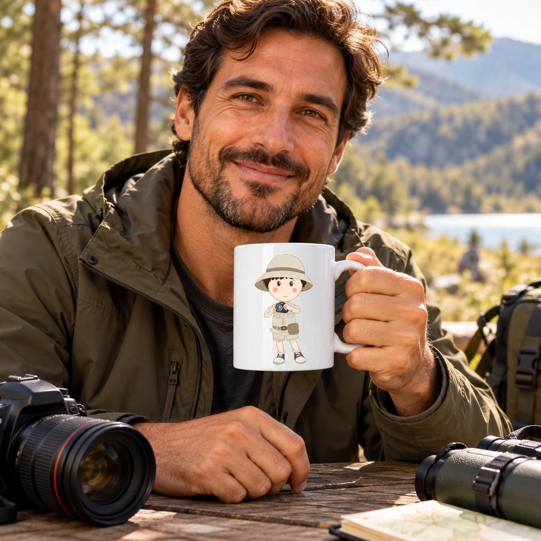 Caneca de Cerâmica Fotógrafo de Natureza em utilização | Cucawik
