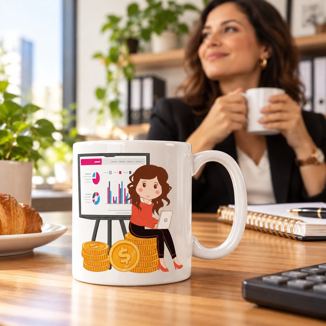 Caneca de Cerâmica Gestora de Contabilidade — lifestyle | Cucawik