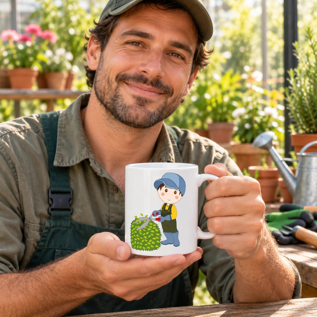 Caneca de Cerâmica Jardineiro em utilização | Cucawik