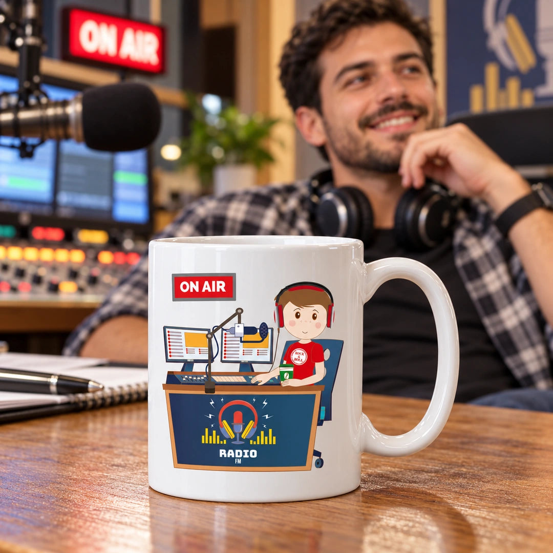 Caneca de Cerâmica Locutor de Rádio — lifestyle | Cucawik