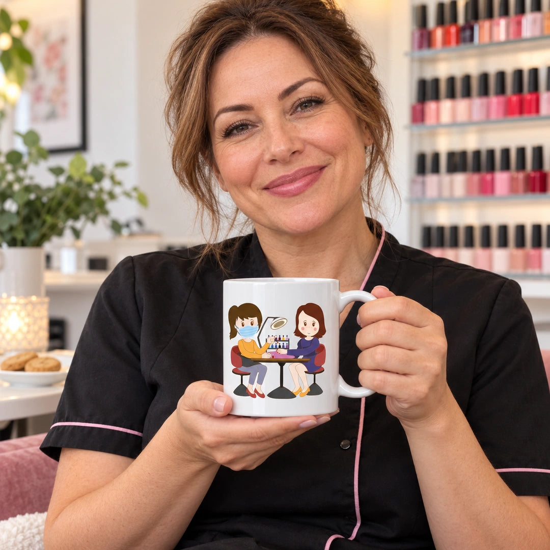 Caneca de Cerâmica Manicure em utilização | Cucawik