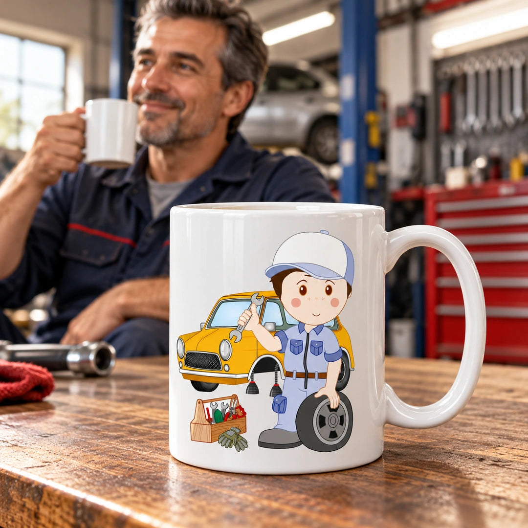 Caneca de Cerâmica Mecânico — lifestyle | Cucawik