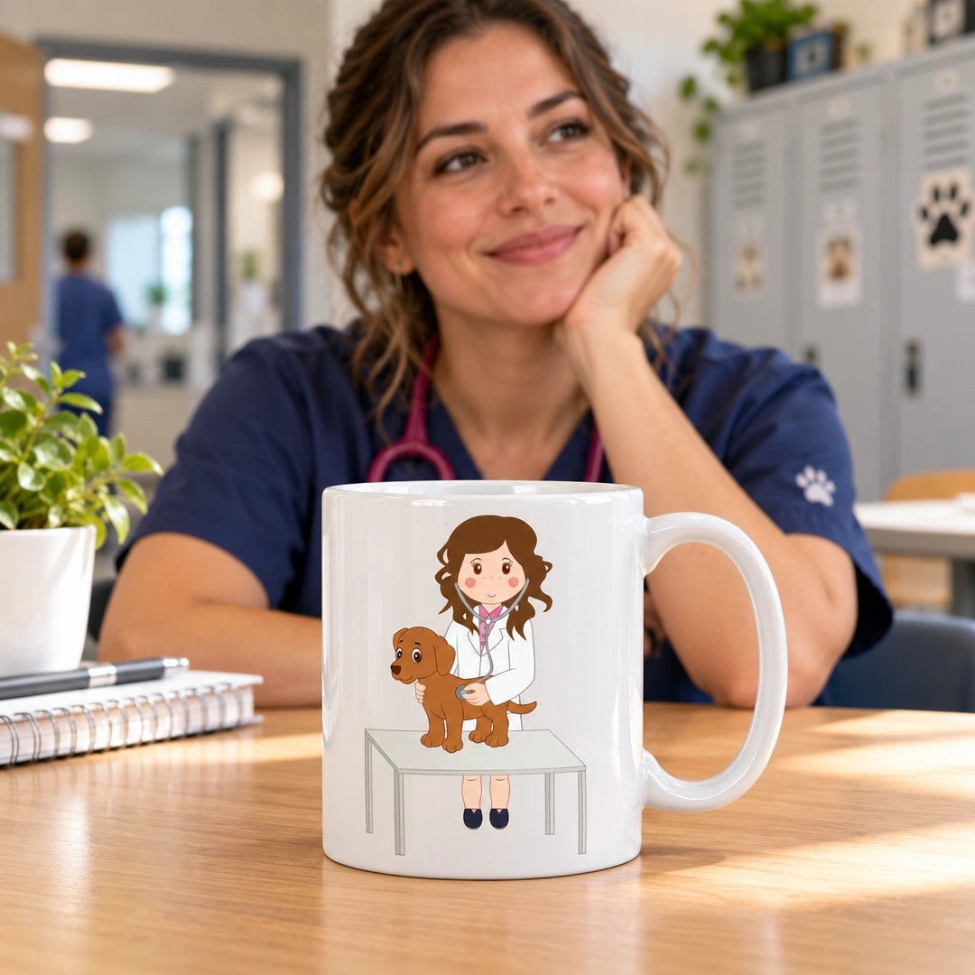 Caneca de Cerâmica Médica Veterinária — lifestyle | Cucawik