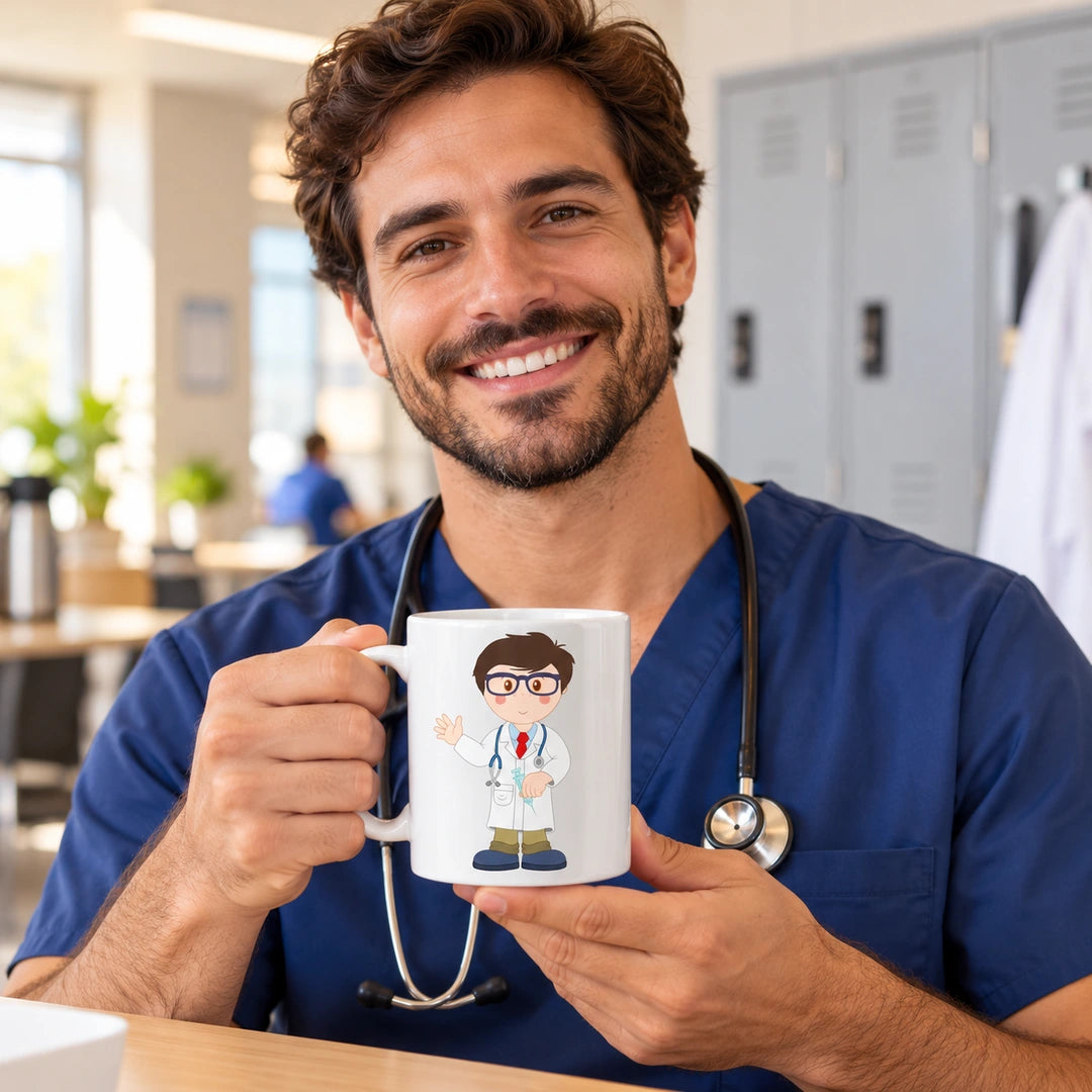 Caneca de Cerâmica Médico em utilização | Cucawik
