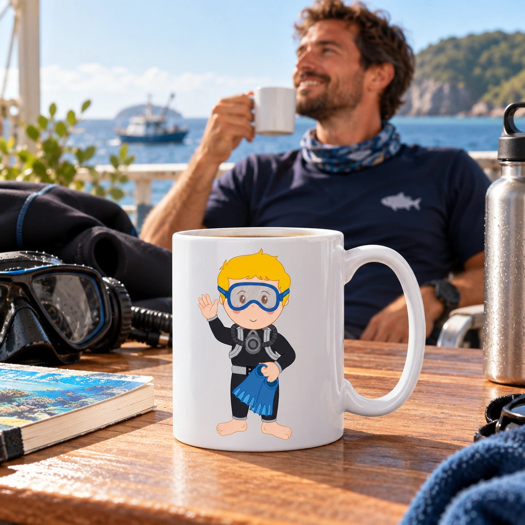 Caneca de Cerâmica Mergulhador Biólogo — lifestyle | Cucawik