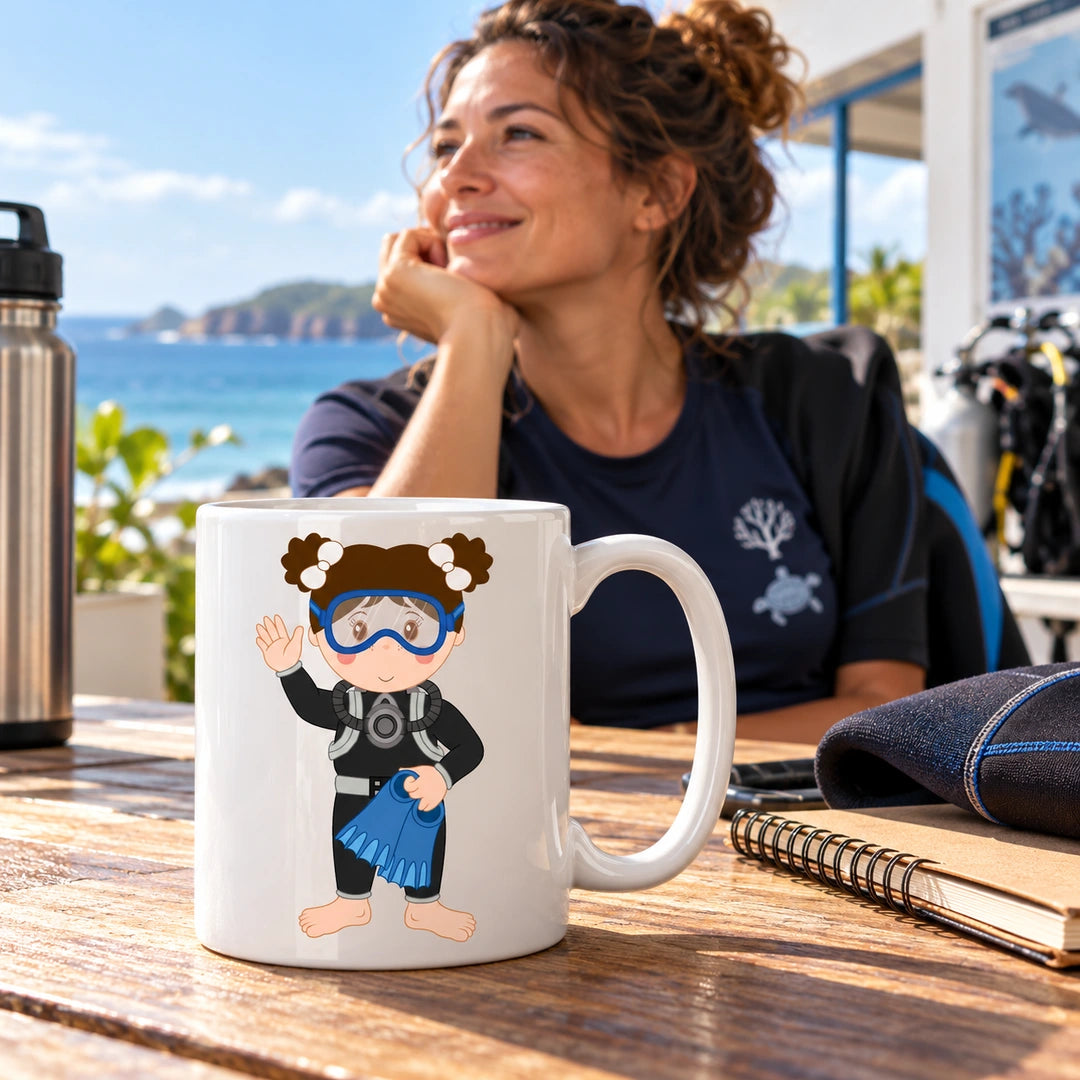 Caneca de Cerâmica Mergulhadora Bióloga — lifestyle | Cucawik