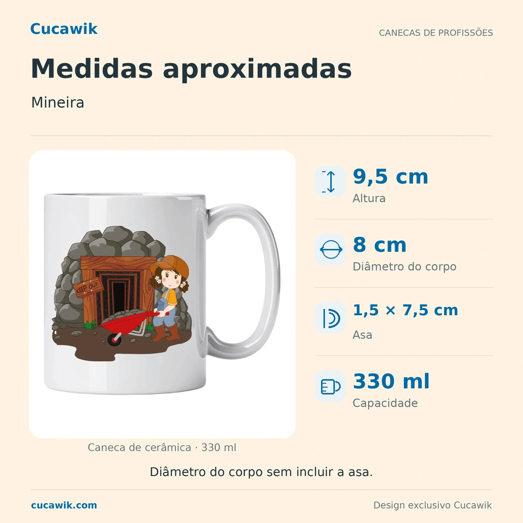 Caneca de Cerâmica Mineira — Medidas aproximadas | Cucawik