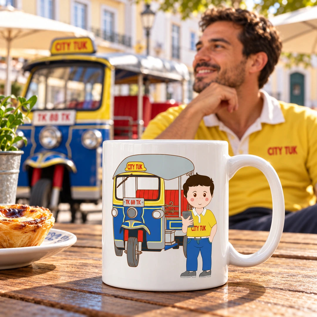 Caneca de Cerâmica Motorista Tuk-Tuk — lifestyle | Cucawik
