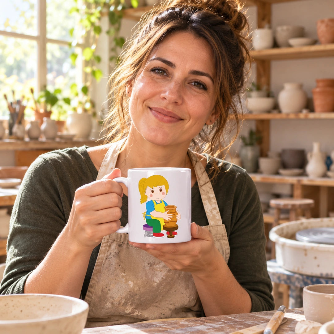 Caneca de Cerâmica Oleira em utilização | Cucawik