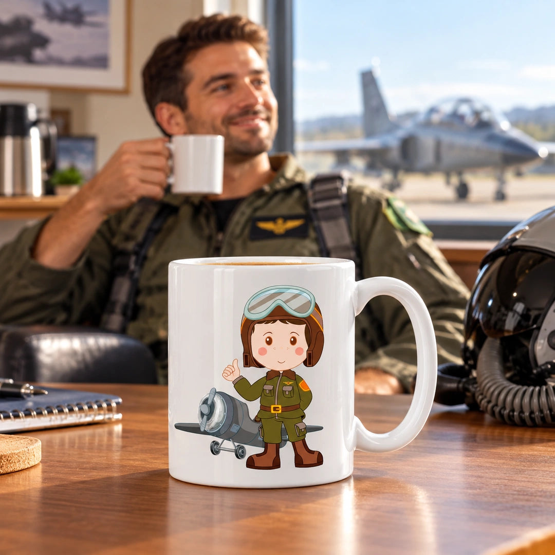 Caneca de Cerâmica Piloto da Força Aérea — lifestyle | Cucawik