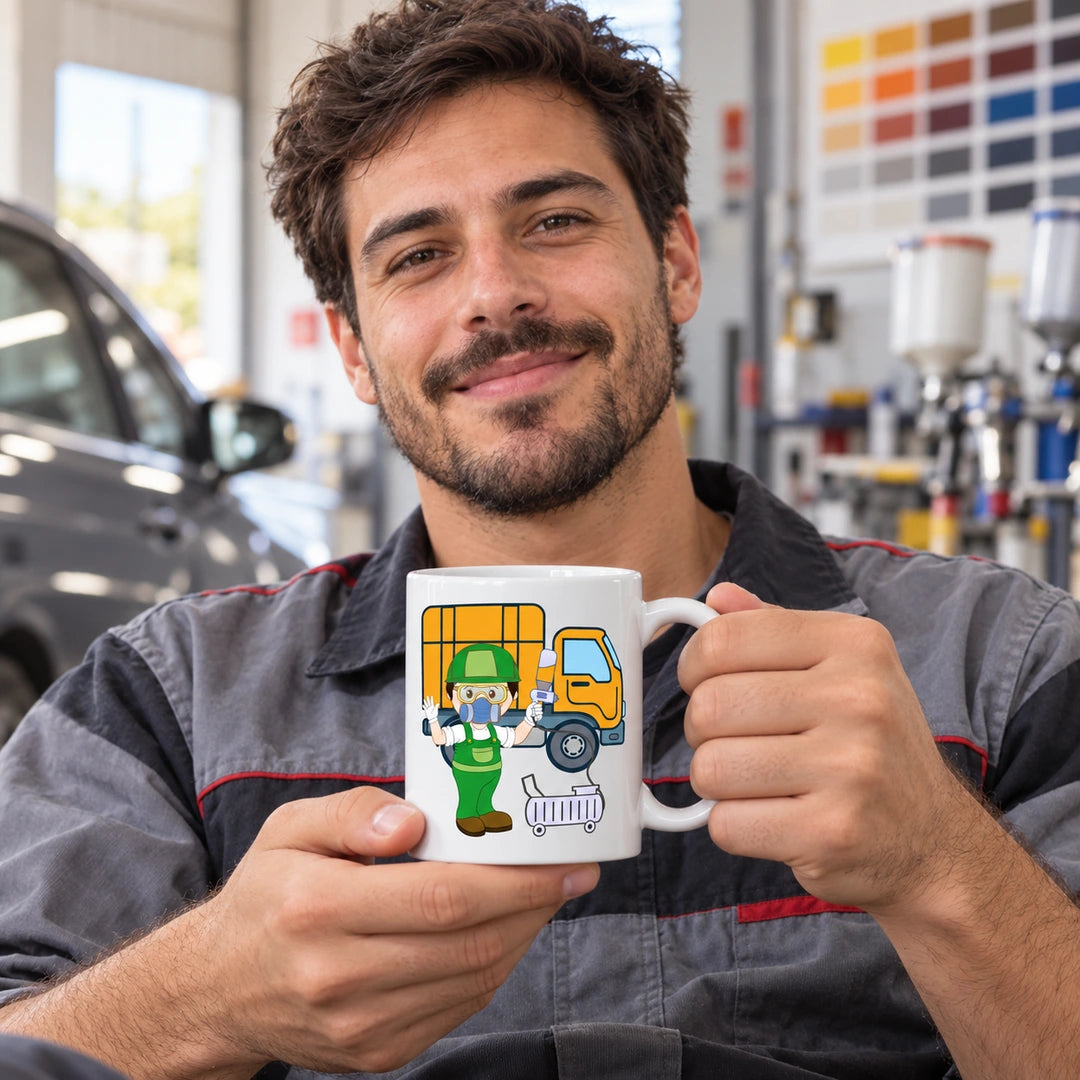 Caneca de Cerâmica Pintor Automóveis em utilização | Cucawik