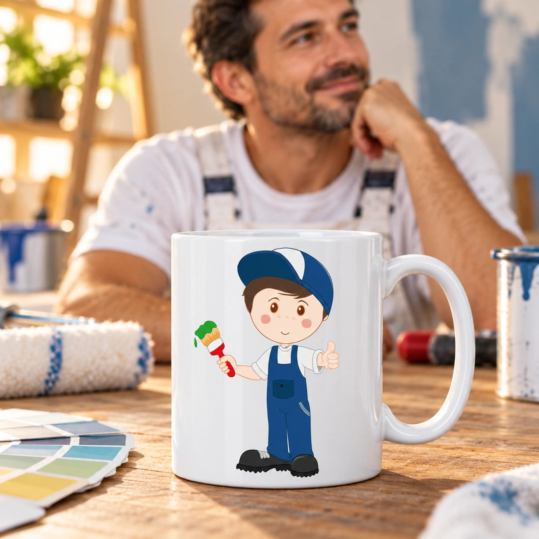 Caneca de Cerâmica Pintor — lifestyle | Cucawik