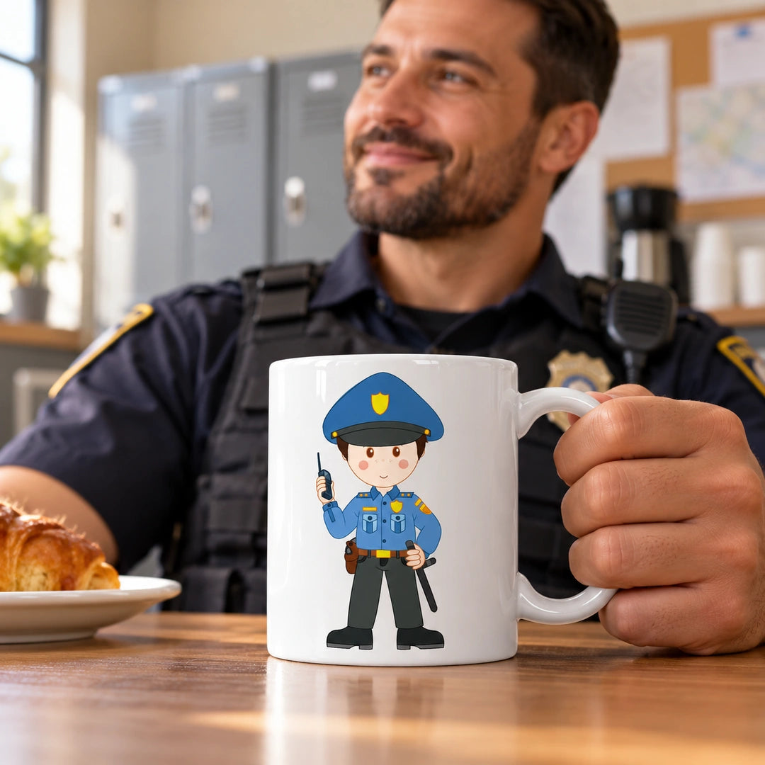 Caneca de Cerâmica Polícia Homem — lifestyle | Cucawik