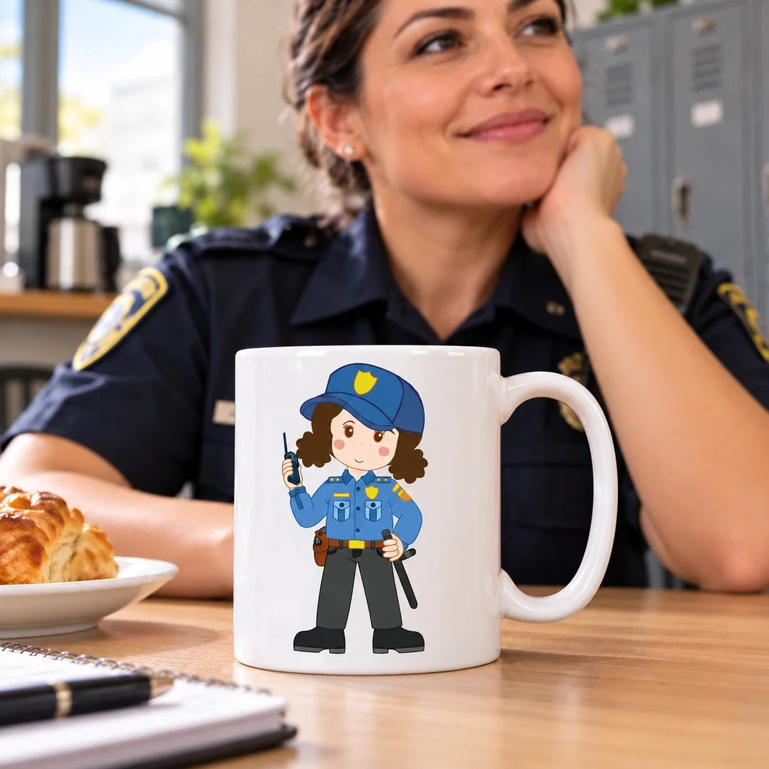 Caneca de Cerâmica Polícia Mulher — lifestyle | Cucawik