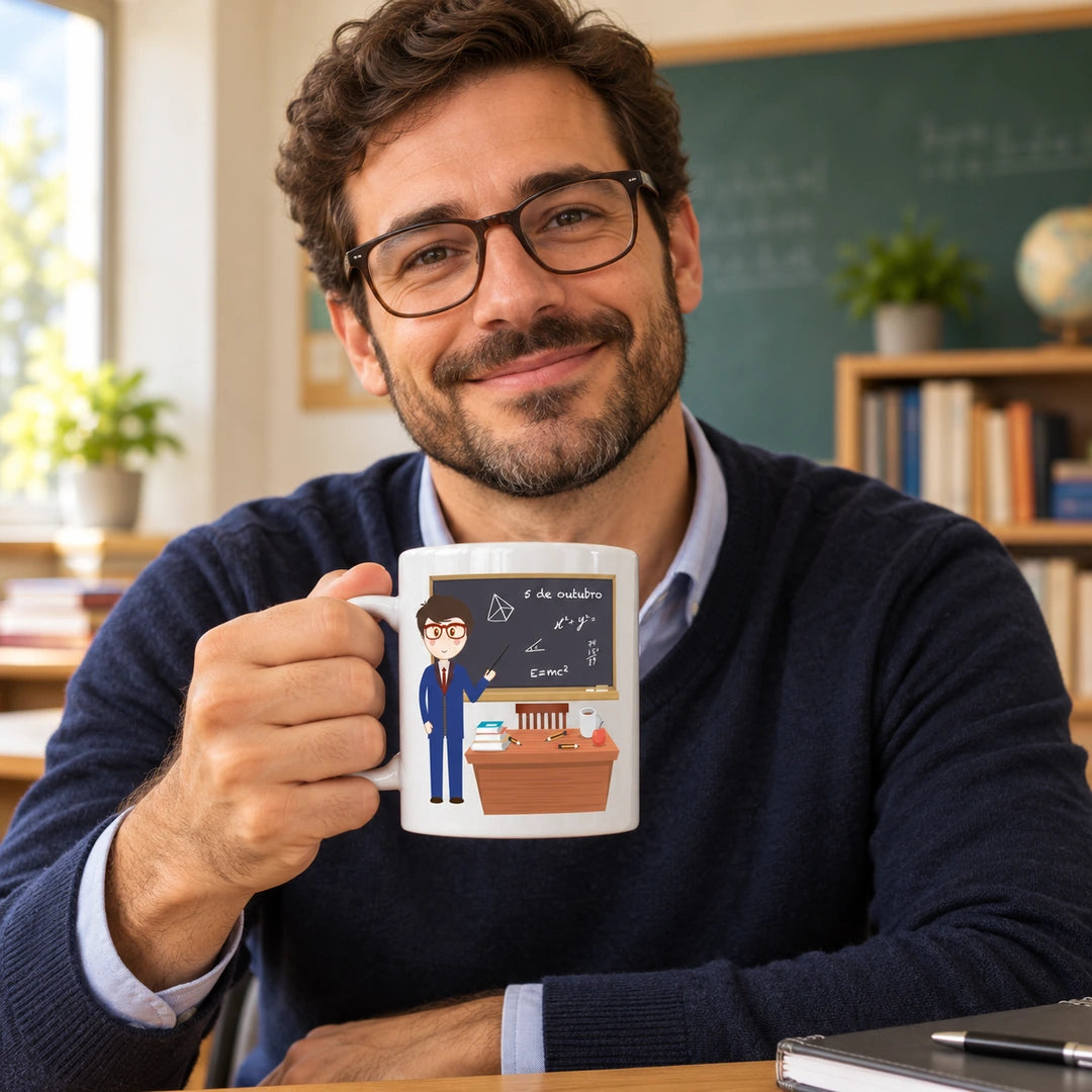 Caneca de Cerâmica Professor em utilização | Cucawik