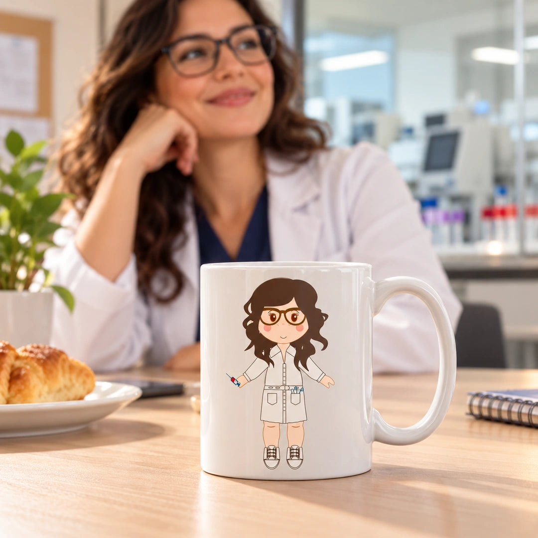 Caneca de Cerâmica Técnica de Análises Clínicas — lifestyle | Cucawik
