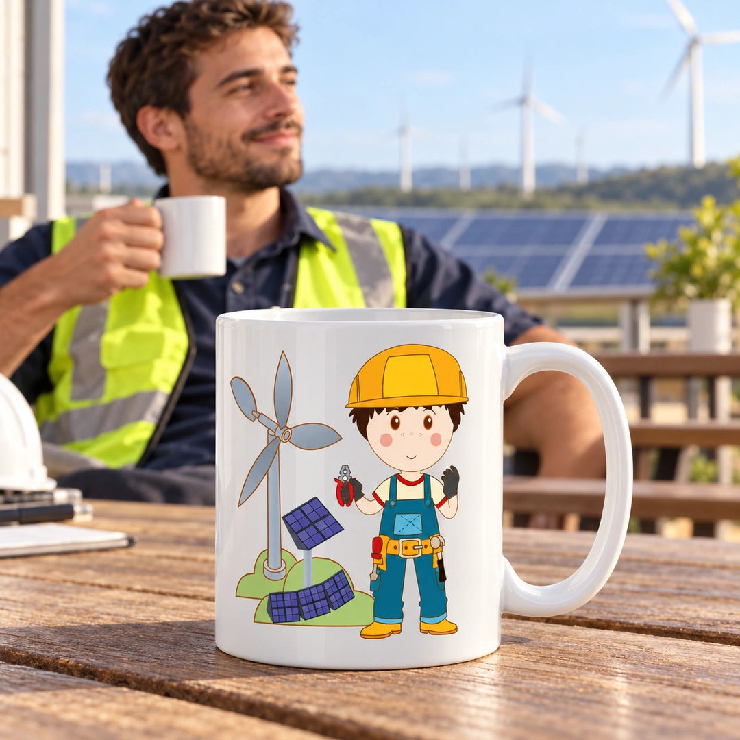 Caneca de Cerâmica Técnico de Energias Renováveis — lifestyle | Cucawik