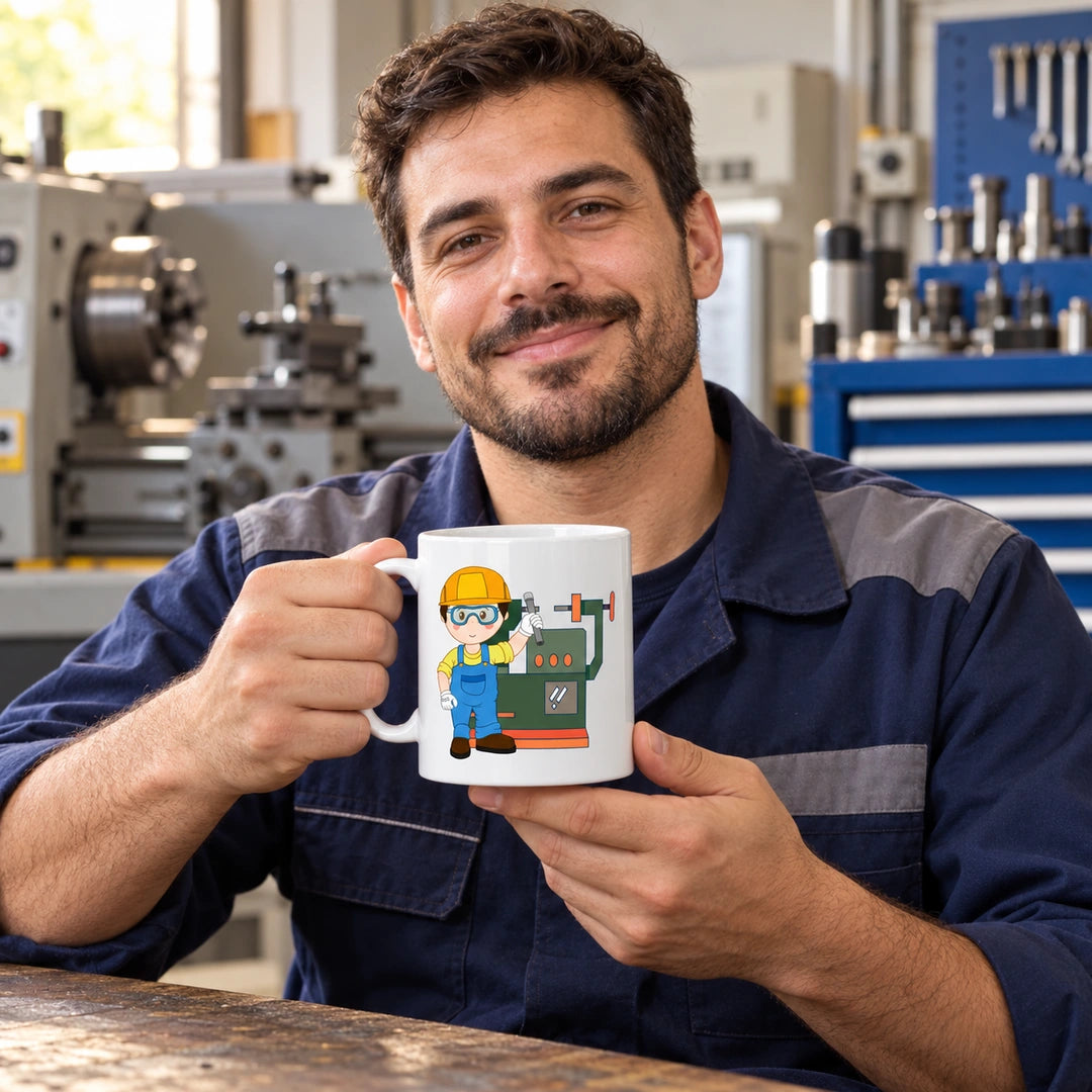 Caneca de Cerâmica Torneiro Mecânico em utilização | Cucawik