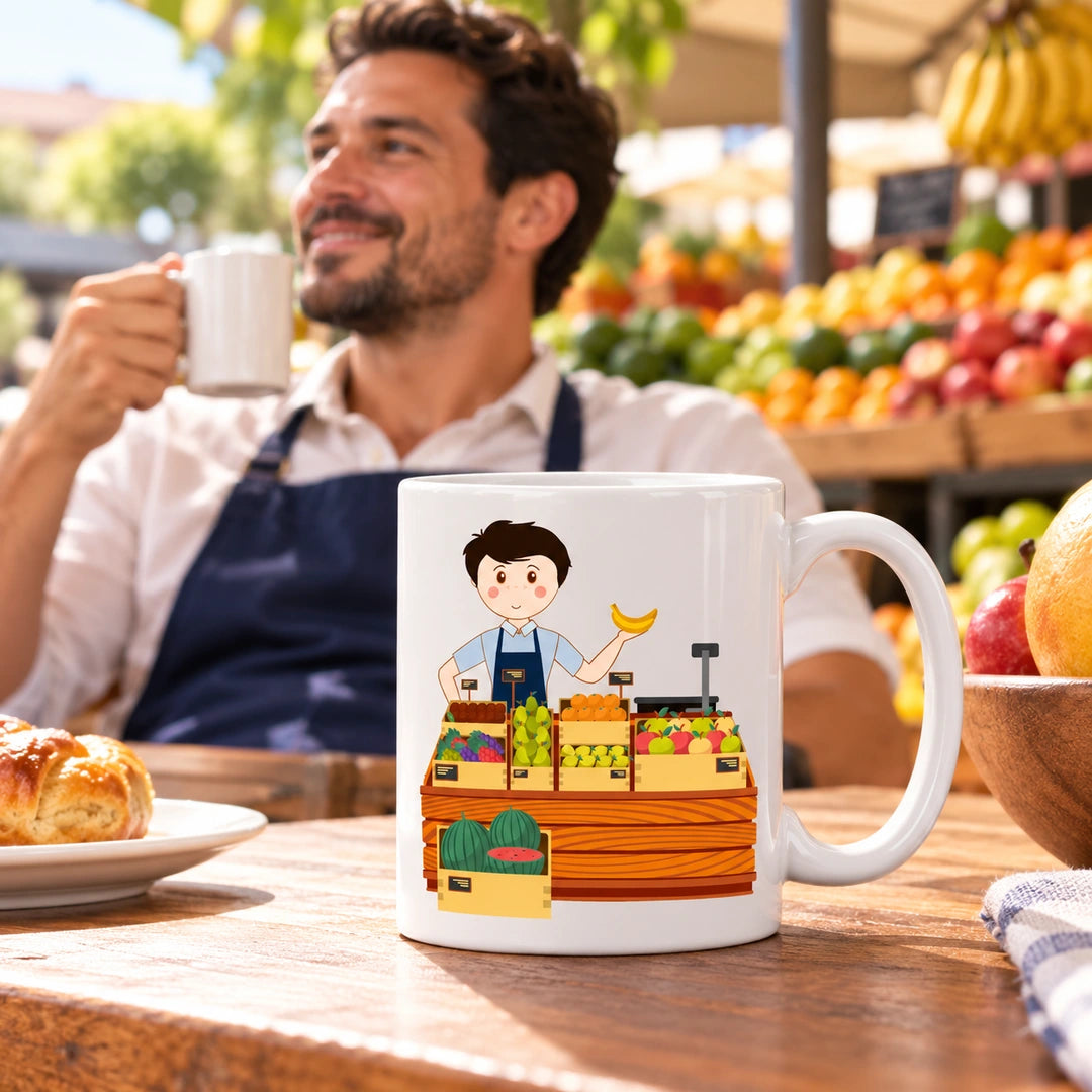 Caneca de Cerâmica Vendedor de Fruta — lifestyle | Cucawik