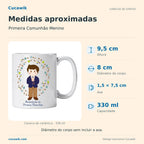 Caneca de Cerâmica Primeira Comunhão Menino — Medidas aproximadas | Cucawik