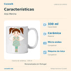 Caneca de Cerâmica Anjo Menina — Características | Cucawik