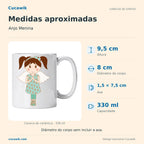 Caneca de Cerâmica Anjo Menina — Medidas aproximadas | Cucawik