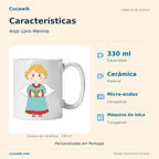 Caneca de Cerâmica Anjo Loiro Menino — Características | Cucawik