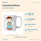 Caneca de Cerâmica Anjo Moreno Menino — Características | Cucawik