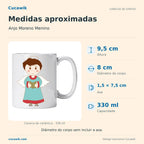 Caneca de Cerâmica Anjo Moreno Menino — Medidas aproximadas | Cucawik