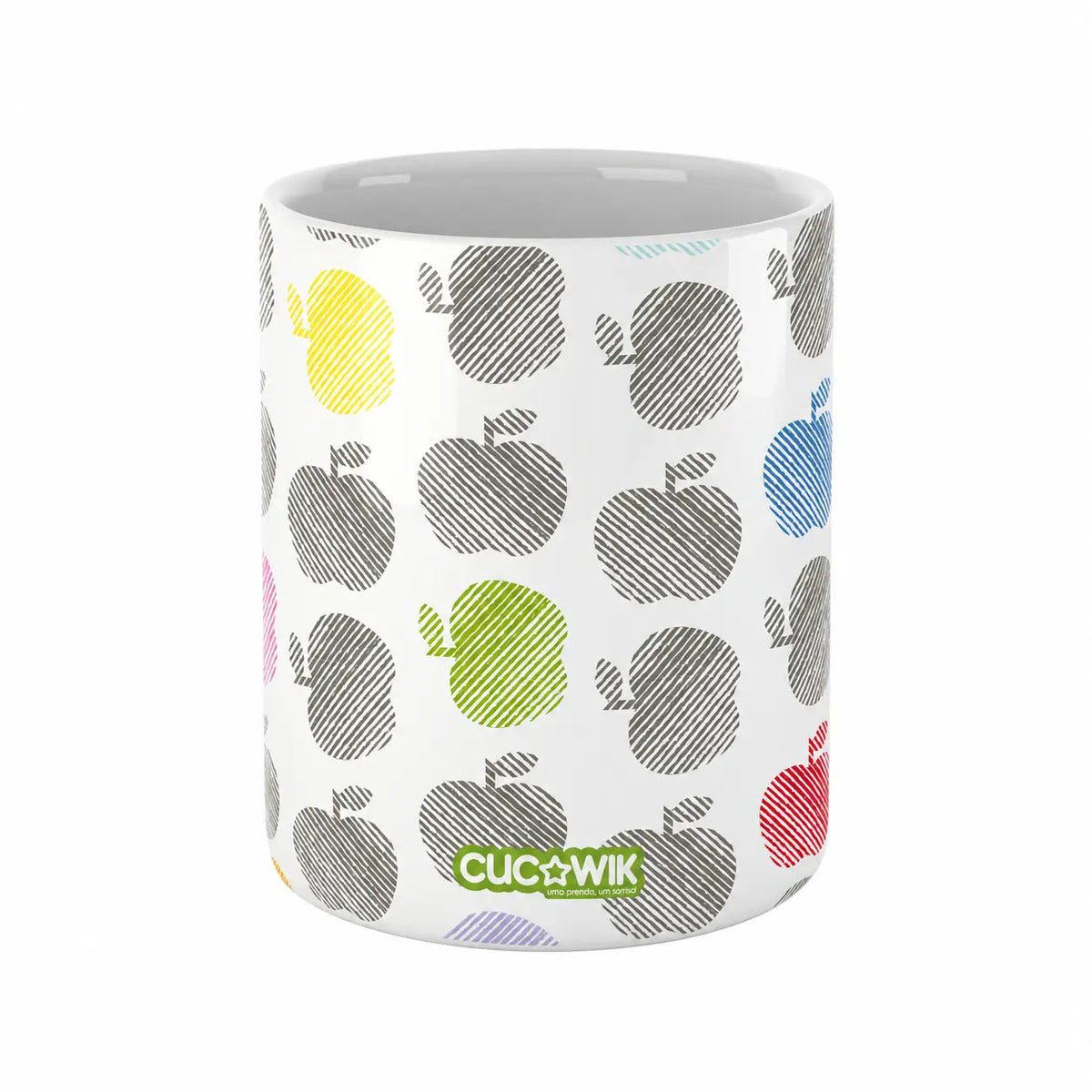 Copo de Cerâmica Maçãs Coloridas