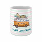 Copo de Cerâmica com Mensagem Inspiradora "Viajar é Cuidar da Alma" | Cucawik