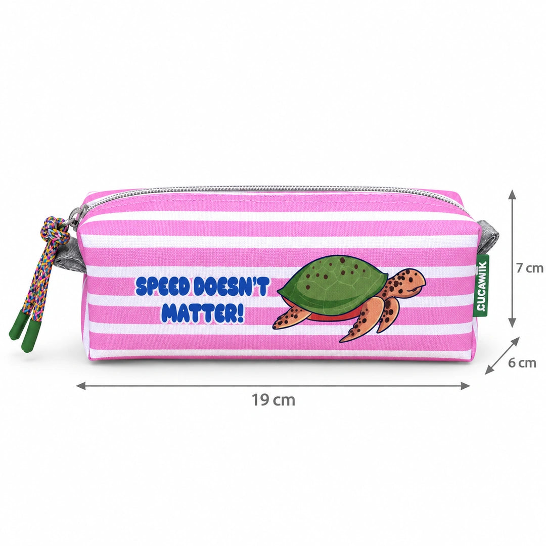 Necessaire Pequeno Impermeável Eden "Speed Doesn't Matter!" — com medidas