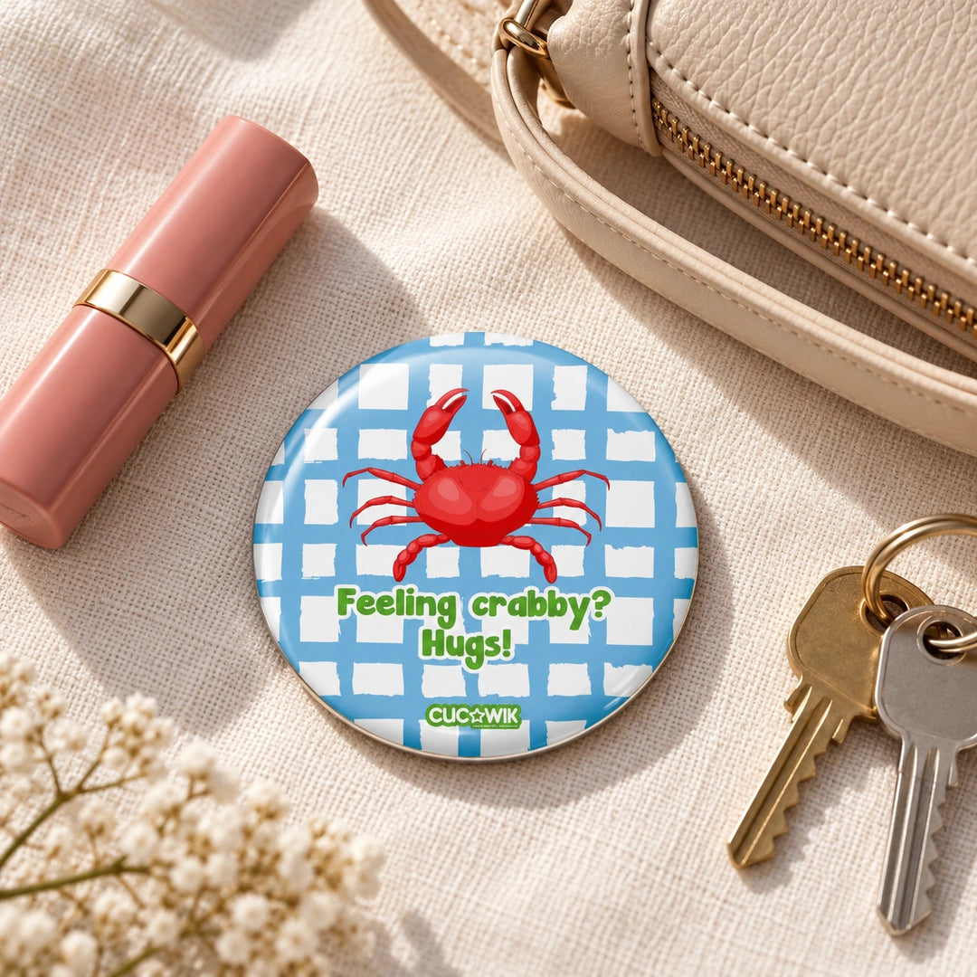 Espelho de bolso Redondo Miro "Feeling Crabby? Hugs!" — lifestyle
