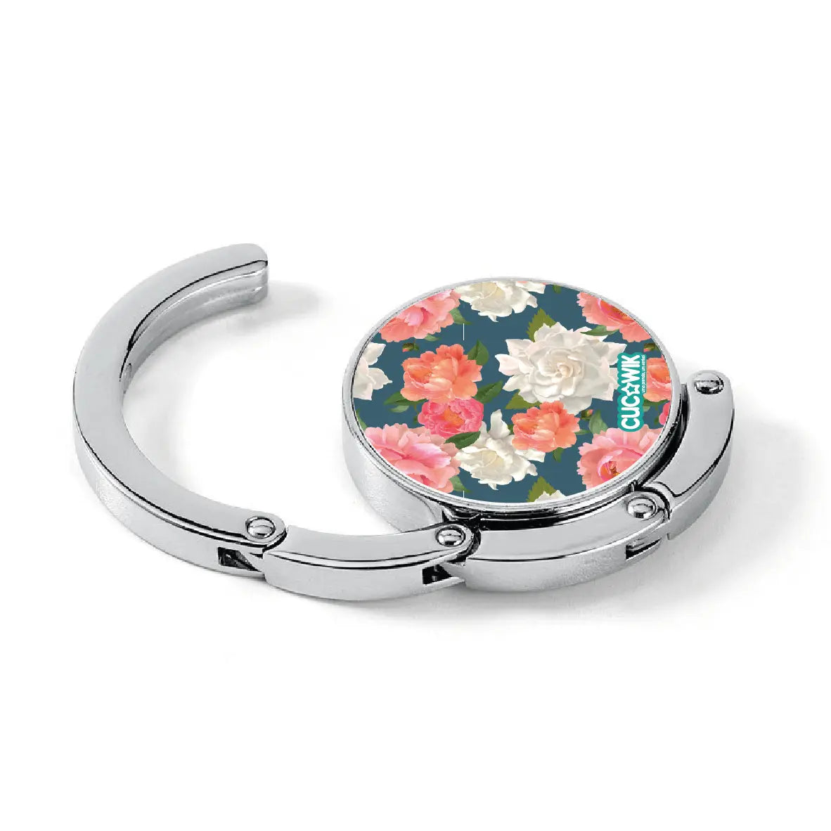 Gancho de Mala Dobrável para Mesa Rosas Brancas e Rosas Azul | Cucawik