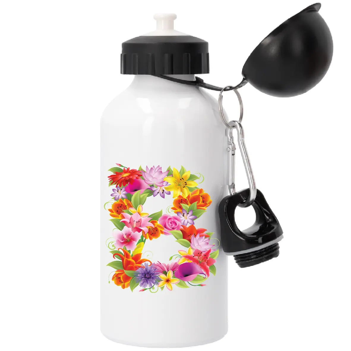 Garrafa com Letra de Flores B Cucawik - Cucawik