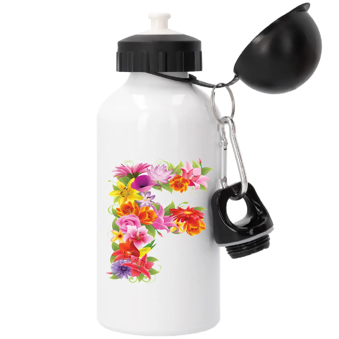 Garrafa com Letra de Flores F Cucawik - Cucawik