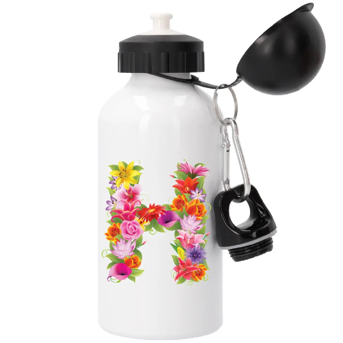 Garrafa com Letra de Flores H Cucawik - Cucawik