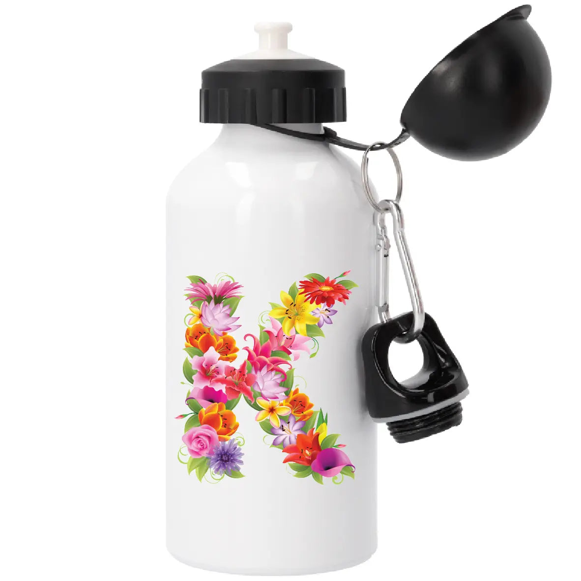 Garrafa com Letra de Flores K Cucawik - Cucawik