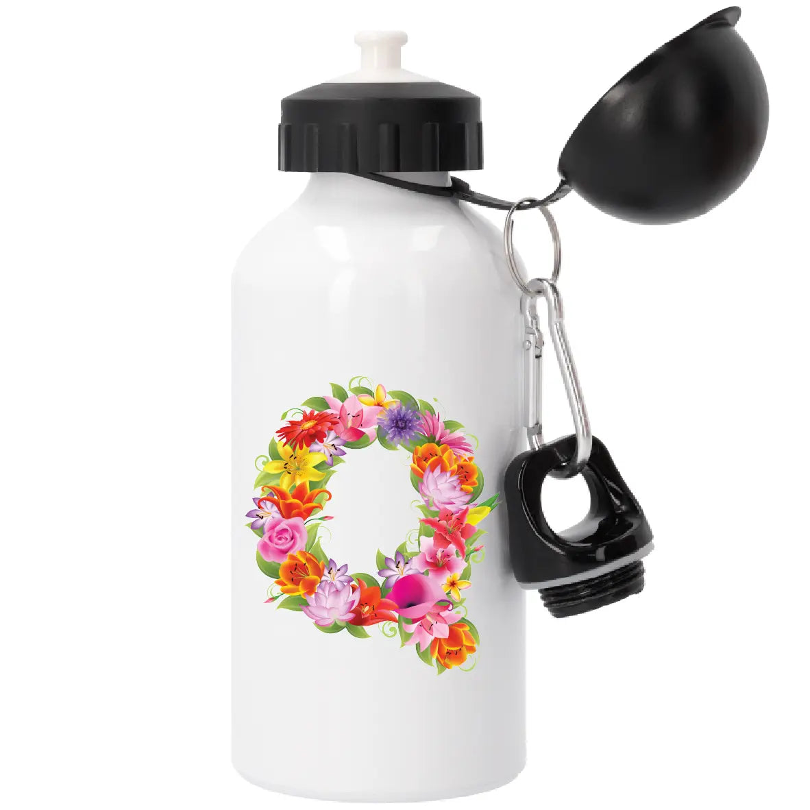 Garrafa com Letra de Flores Q Cucawik - Cucawik