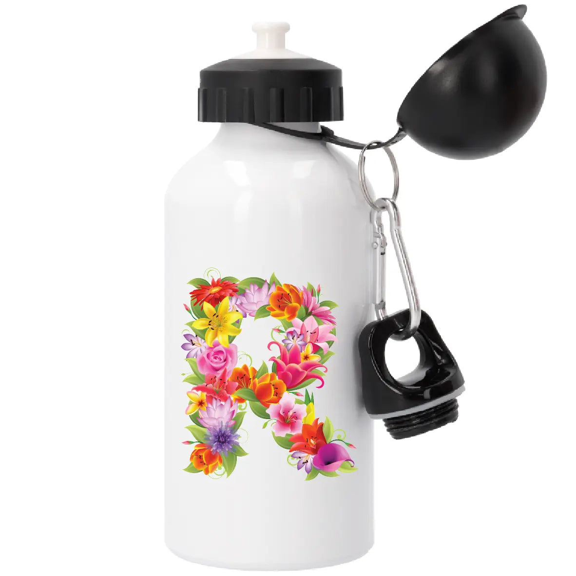 Garrafa com Letra de Flores R Cucawik - Cucawik